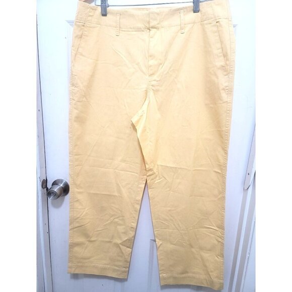 A New Day Yellow Chino Women's Trousers With Zip & Hook Closure Size 14 - Picture 2 of 10